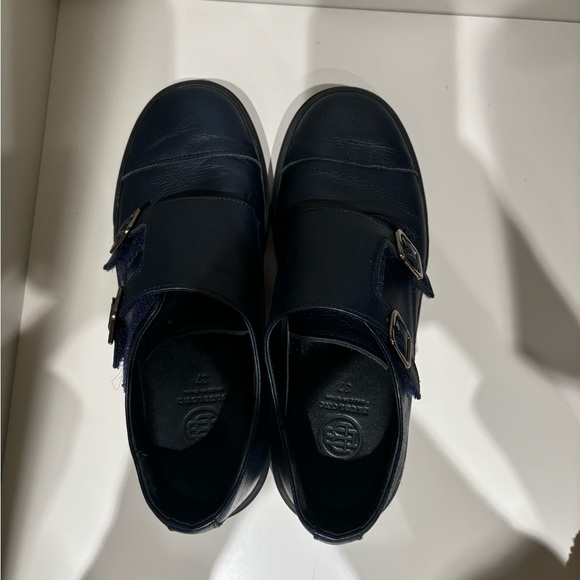 Boys leather navy dress shoes euro 37 monkstrap blublonc - Picture 2 of 7